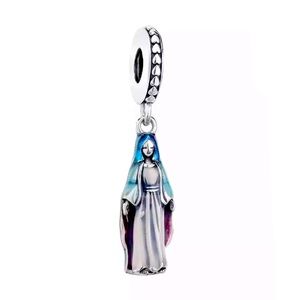 S925 Virgin Mary Silver Dangle Dangler Charm, fits Pandora Charm Bracelet